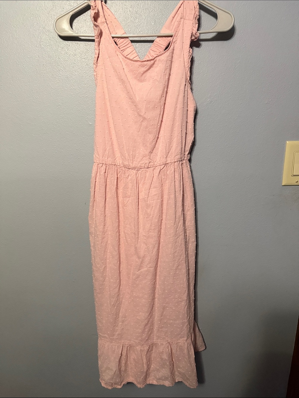 Old Navy Light Pink Sleeveless Ruffled-Hem Dress